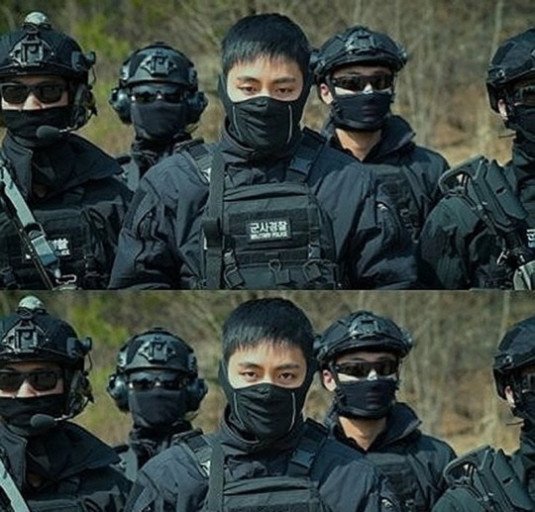 방탄소년단 뷔, 부상에도 '군사경찰 모범상' 사격·시가지훈련 1등..선임