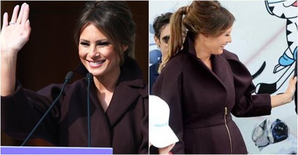 미소 짓는 멜라니아 여사. 사진공동취재단