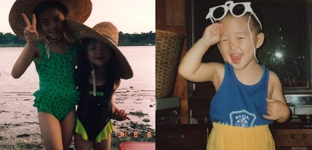 '아기때부터 천생연분' 같은 시각, 각자의 인스타그램에 서로의 어릴적 사진을 올리며 애정을 뽐내는 이솜과 자이언티. /이솜-자이언티 인스타그램