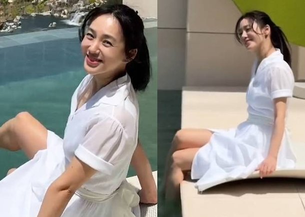 박주미, &apos;골프장 사모님&apos; 리조트까지 접수! 인피니티풀 홀린 시스루 원피스룩