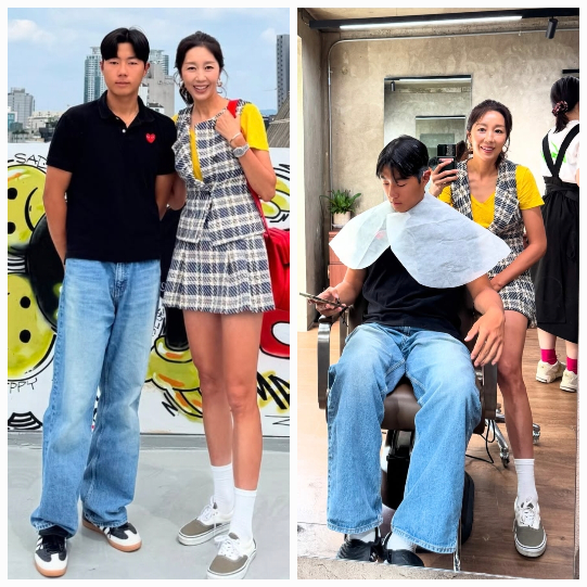 &apos;윤종신♥&apos; 전미라 子 라익, 벌써 엄마보다 컸다…19살에도 &apos;미용실 데이트&apos;