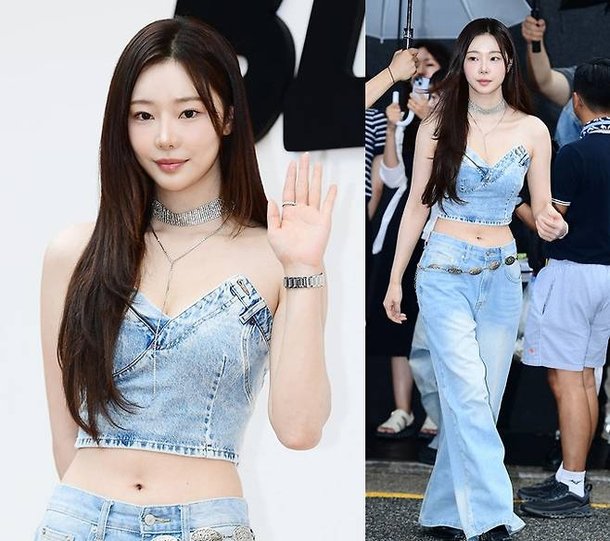이시안, 데님에 혼을 실었다…브라톱·체인벨트·Y2K 감성 폭발