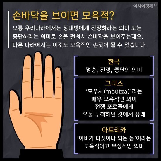 카드뉴스 손짓 으로 통하는 언어 나라마다 달라요 네이트뉴스