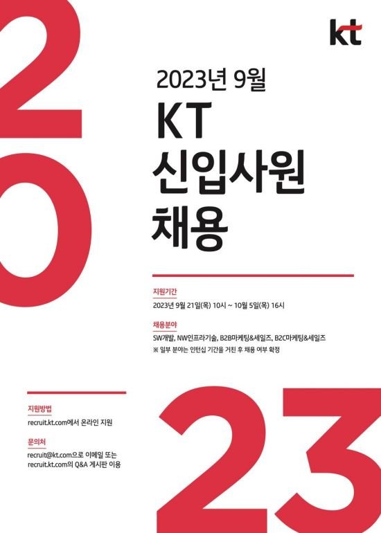 KT, 신입사원 채용…ICT 우수 인재 확보