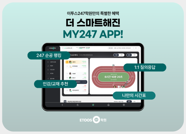 이투스247학원 MY247 앱 리뉴얼 관련 보도 이미지