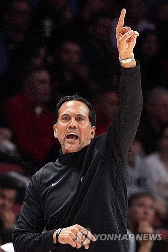 Miami Heat head coach Erik Spoelstra during game vs Oklahoma City Thunder
