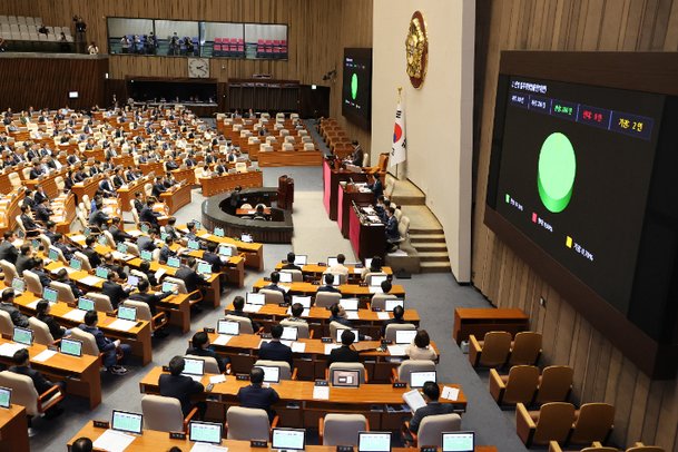 28일 국회 본회의에서 구하라법민법 개정안이 통과되고 있다. 연합뉴스