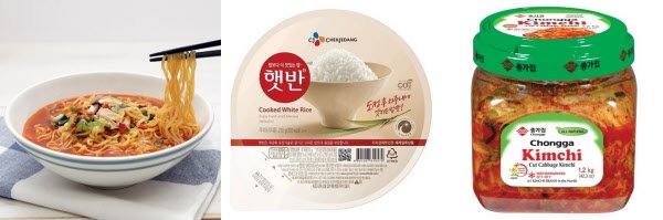 K푸드 '3대장' 라면, 즉석밥, 김치. /농심·CJ제일제당·대상