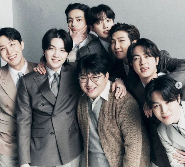 Membros do BTS e fundador da HYBE, Bang Si-hyuk / Bang Si-hyuk Chairman Instagram Galmuri