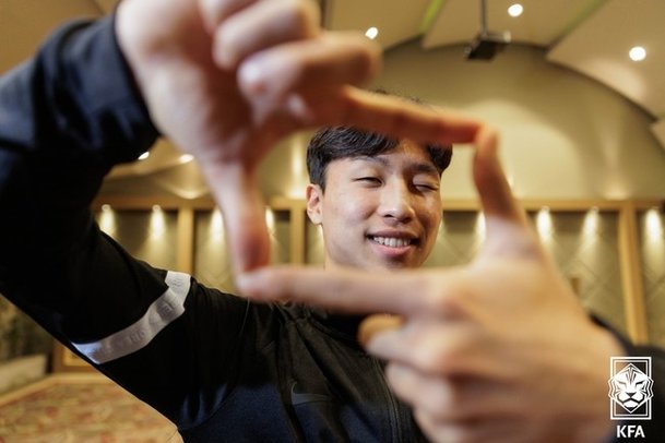 파라과이전 공식 훈련 중인 엄지성