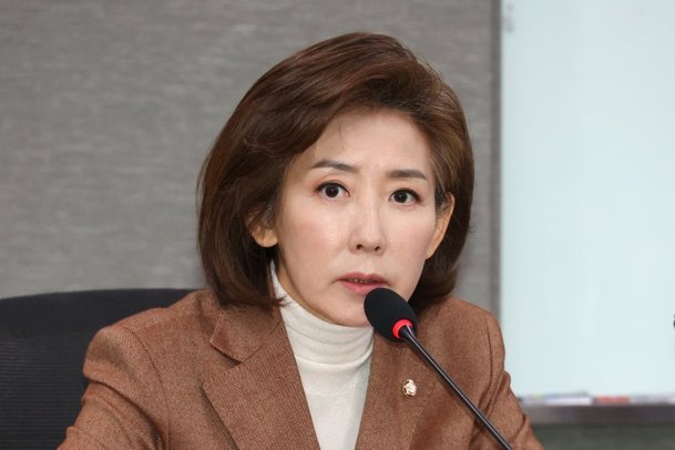 나경원 국민의힘 의원이 5일 오전 서울 여의도 국회 의원회관에서 열린 대한민국 경제 재도약을 위한 정책간담회, 1탄 건설 산업 경청회에 참석해 인사말을 하고 있다. 2025.2.5/뉴스1 ⓒ News1 이광호 기자 /사진=뉴스1