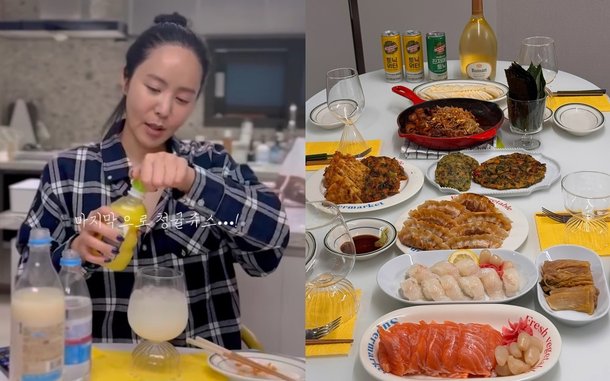 &apos;최동석 이혼&apos; 박지윤, 으리으리한 홈파티 상차림 별거없는 제주생활의 빛