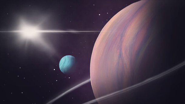 2022년 뉴욕 컬럼비아대 연구진이 발표한 외계 위성 후보 케플러-1708bi를 묘사한 그림. 그러나 막스플랑크태양계연구소는 2023년 말 외계 위성일 가능성이 낮다고 발표했다. 컬럼비아대 제공