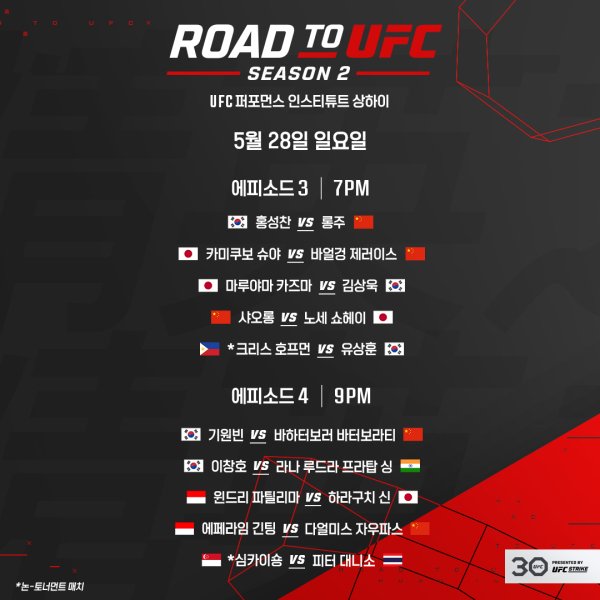 韓 파이터 9인 나선다…로드 투 UFC 대진 및 순서 공개 : 네이트 스포츠 韓 파이터 9인 나선다…로드 투 Ufc 대진 및 순서 공개 : 네이트 스포츠
