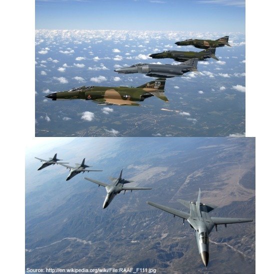 F-4(위)와 F-111. [사진 미 공군, 호주 공군]