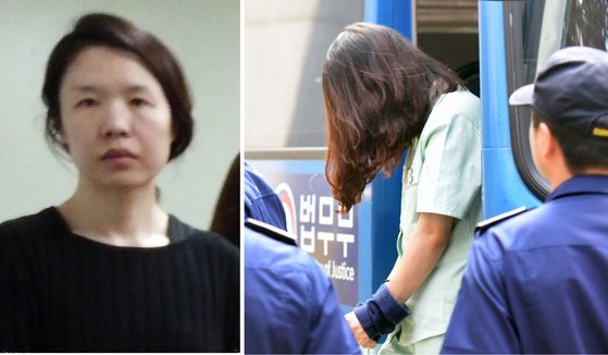 전남편 살해 혐의로 기소된 고유정이 16일 제주지법에서 열린 3차 공판에 참석하기 위해 법정에 출석하고 있다. [연합뉴스] [뉴시스]