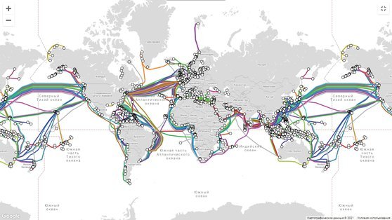 전세계 통신과 데이터 이동을 책임지고 있는 해저 케이블망. Wondering Maps