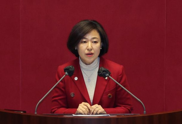 황보승희 의원이 지난 4월 11일 전원위원회에서 질의 ·토론하는 모습. 연합뉴스