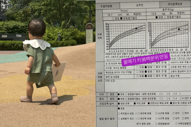 황보라 子, 남다른 유전자…100명 중 6번째로 큰 키[SNS는 지금]