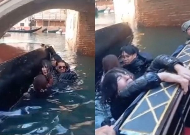 뱃사공 말 안 듣더니…中관광객들, 베네치아서 배 뒤집혀 풍덩