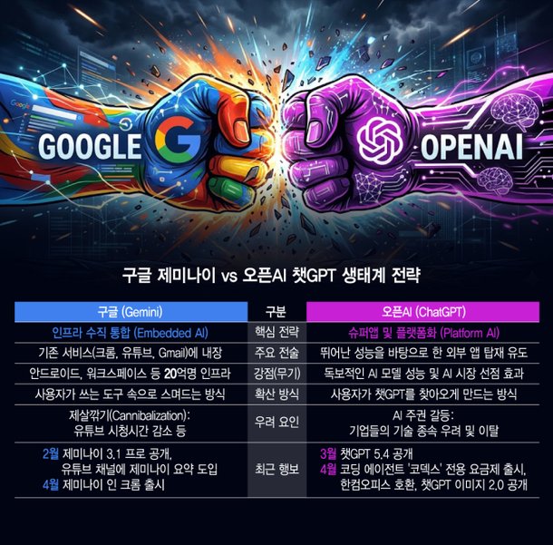 '내장형' vs '슈퍼앱' 생성형AI 영토전쟁 치열