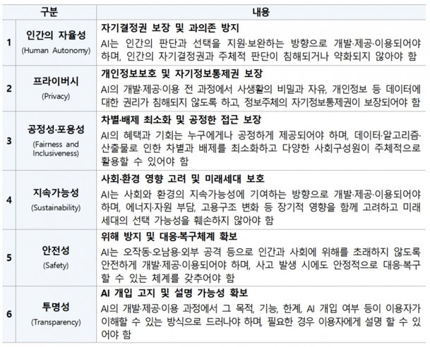 AI 개발시 지켜야 할 '6대 원칙' 나왔다…정부, 공개 의견수렴