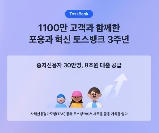 quot;1100만 고객과 성장quot; 출범 3주년 맞은 토스뱅크, 포용·혁신 잇는다