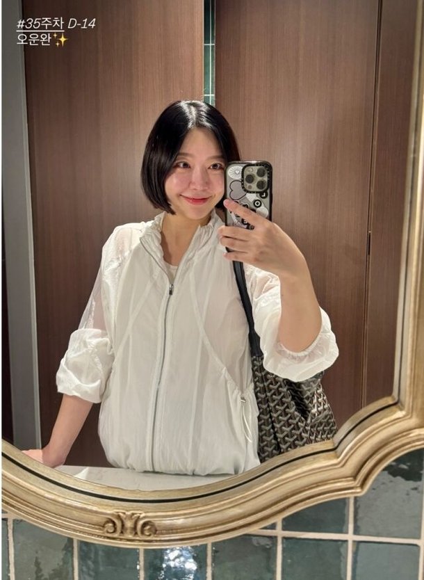 &apos;쌍둥이 임신&apos; 레이디 제인, 명품 G사백 메고 산전운동…만삭 D라인 &apos;포착&apos;