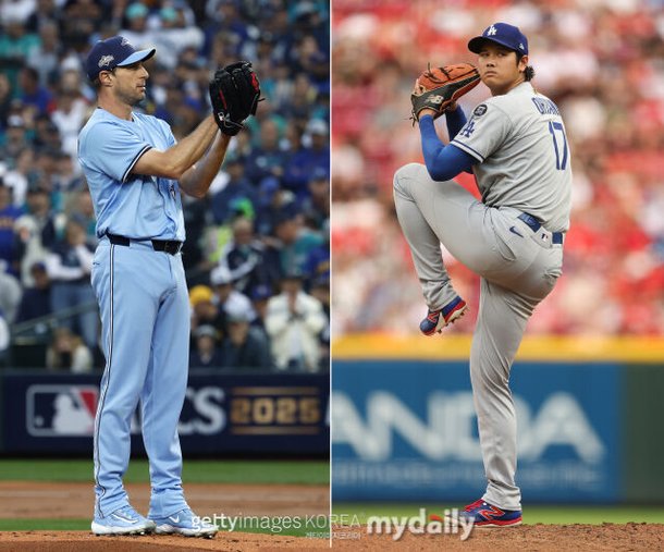 슈어저와 오타니 투구 모습