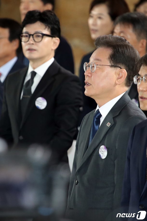 차기 지도자 호감도 첫 양자대결…한동훈 47% 이재명 42%