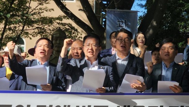 이용빈 의원, 홍범도 장군 흉상 앞서 윤석열 정부 규탄