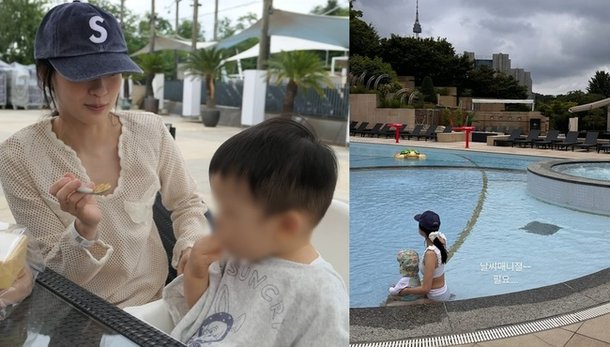 72억家 손연재 아들과 호텔 수영장 데이트, 군살 1도 없는 애엄마