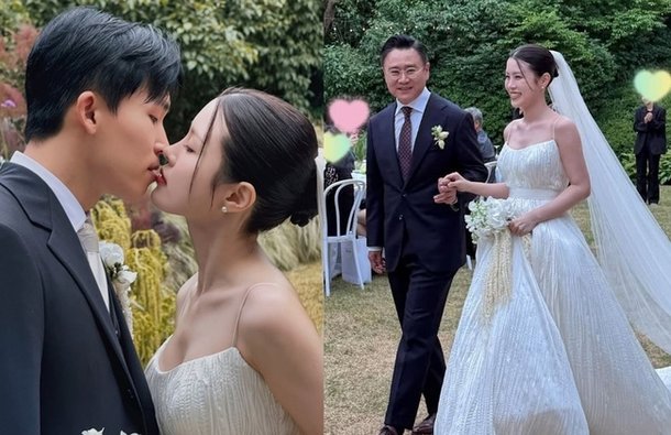 손예진 비주얼 이광기 딸 이연지♥정우영 결혼 현장, 시상식 수준 ★총출동 父 오열[종합]