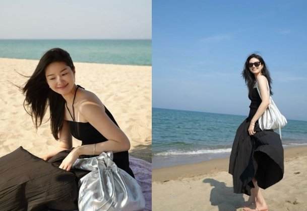 &apos;전진♥&apos; 류이서 여름 맞이 &apos;블랙 앤 실버&apos; 비치룩 공개, 우아한 미모 여전