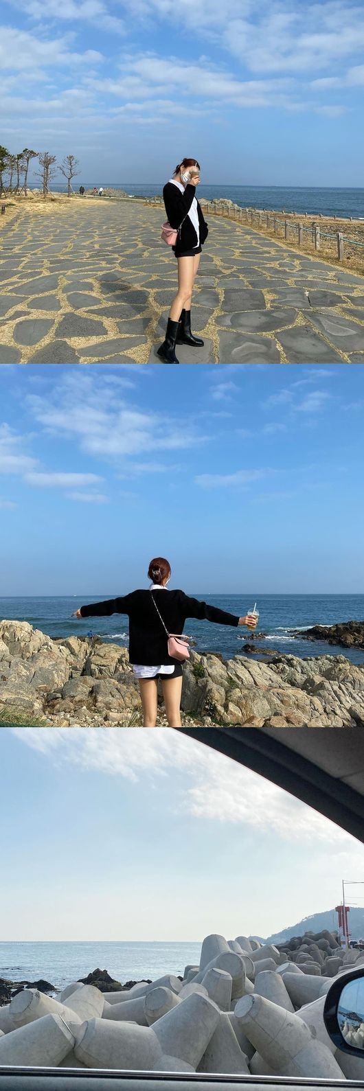 부산 핫팬츠 정진운♥' 경리, 굴욕없는 핫팬츠 각선미…부산 바닷가 드라이브 [☆SHOT!] : 네이트 연예