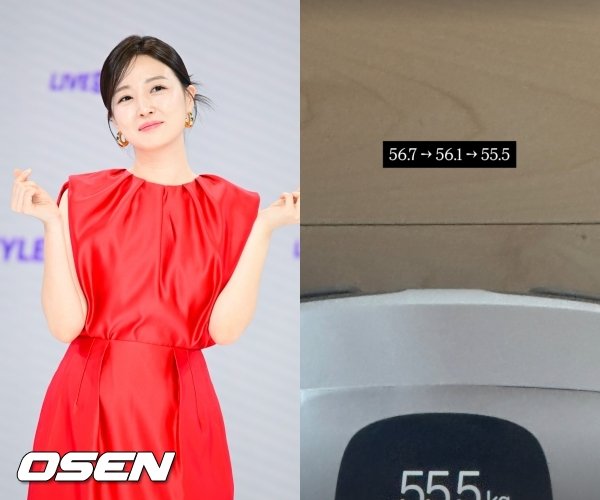 &apos;오상진♥&apos; 김소영, 55.5kg 몸무게 인증…3일 만에 1.2kg 뺐다