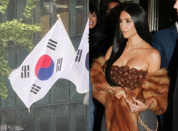SNS에 태극기를 올린 킴 카다시안