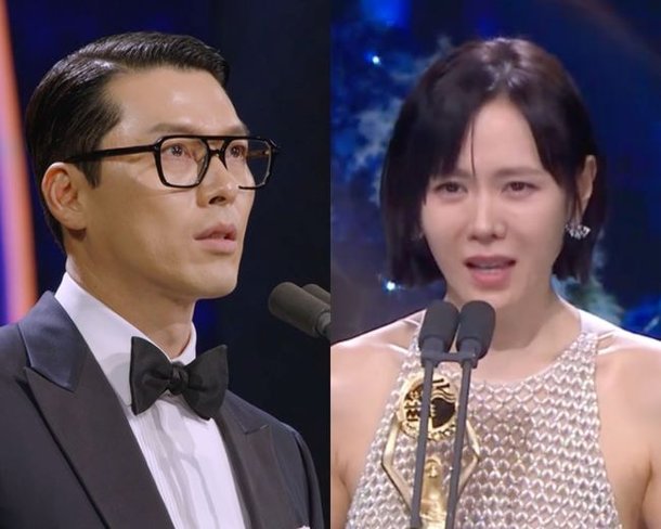 Hyun Bin ♥ Son Ye-jin, Korea's first 'Blue Dragon' couple to win two awards together...even mentioning their son [Hot People]