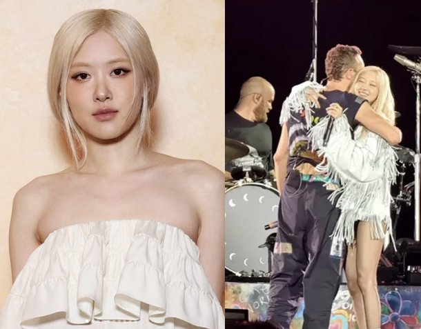 로제 등장에 &apos;아파트&apos; 떼창 대폭발…콜드플레이 공연 지디도 포착 [종합]