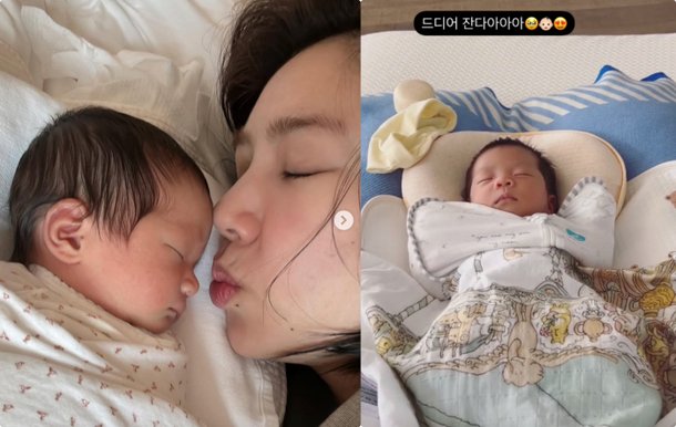 손담비, 딸 해이 겨우 재우고 육퇴 드디어 잔다♥