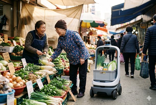 성남모란전통시장에 'AI 짐꾼 로봇' 등장한다