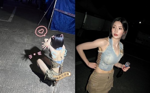 &apos;워터밤 퀸&apos; 권은비, 과감 크롭티에 드러난 아찔 볼륨감 [스한★그램]