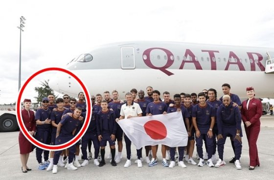 PSGの選手たちが日本ツアーから離脱。 イ・ガンイン（赤丸）はネイマールと一緒だった。  /写真=SNS PSG