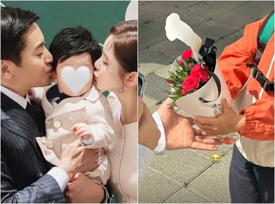&apos;에릭♥&apos; 나혜미, 둘째 출산 후 처음 받은 선물…아빠 닮은 아들도 사랑꾼 [스타이슈]