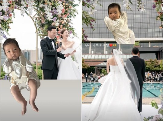 &apos;이규혁♥&apos; 손담비, 세 가족 웨딩사진…우리가족, 완전체