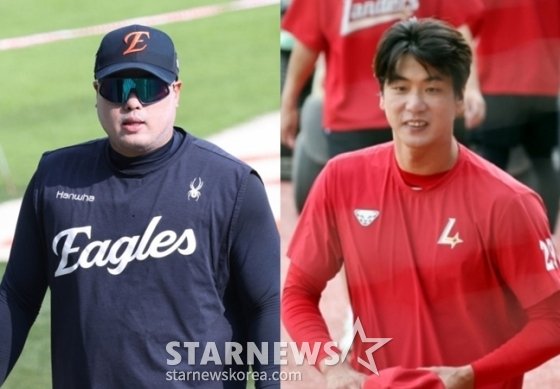 류현진과 김광현의 자선 골프 행사 기념사진