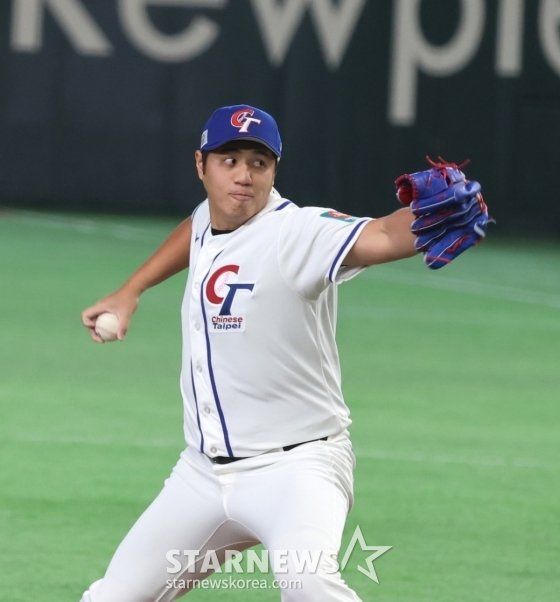 2026 WBC 일본전에서 역투하는 대만 정하오춘