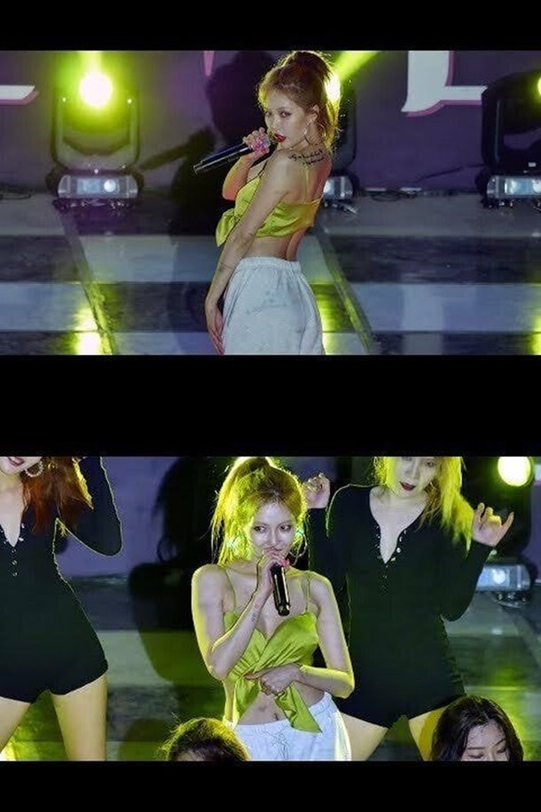 이슈종합] '이던♥' 현아, 공연 중 '아찔한 사고'…가슴 노출 우려에도 의연한 대처 : 네이트 연예