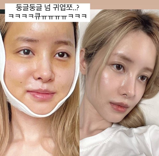 메이크업을 위한 얼굴 윤곽