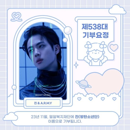Jin do BTS se torna a 538ª Fada de Doações do ‘Ídolo Favorito’